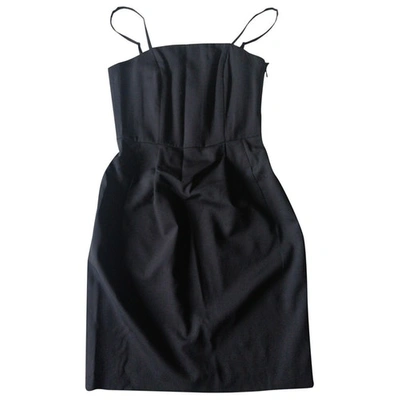 Pre-owned Max & Co Wool Mid-length Dress In Black