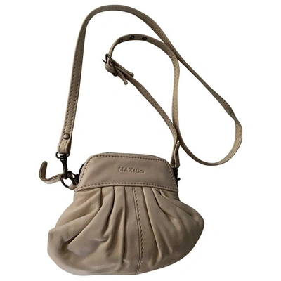 Pre-owned Max & Co Leather Crossbody Bag In Beige