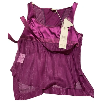 Pre-owned Byblos Silk Vest In Purple