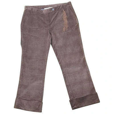 Pre-owned Class Cavalli Velvet Short Pants In Brown