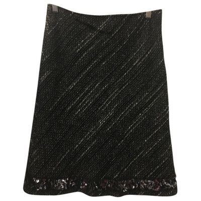 Pre-owned Max & Co Wool Mid-length Skirt In Black