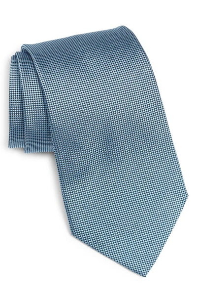 Ermenegildo Zegna Geometric Silk Tie In Gnawed Blue