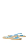 Tory Burch Printed Thin Flip-flop In Light Blue / Porcelain Floral