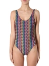 Etre Cecile Rainbow Logo Print Swimsuit In Multicolour
