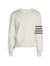 Thom Browne Men's Stripe Milano Stitch Cotton Sweatshirt In Grey