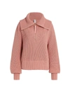 Varley Mentone Quarter-zip Knit Top In Ash Rose