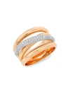 ALBERTO MILANI VIA BRERA 18K YELLOW GOLD, 18K WHITE GOLD & DIAMOND RING,400013476572