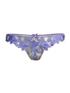 Fleur Du Mal Lily Lace Thong In Periwinkle