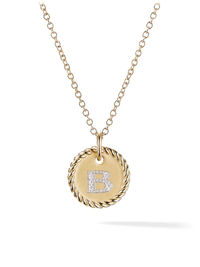 David Yurman Women's Initial Charm Necklace With Diamonds In 18k Gold