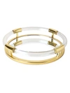 Jonathan Adler Round Jacques Tray - Brass/clear In Brass Clear