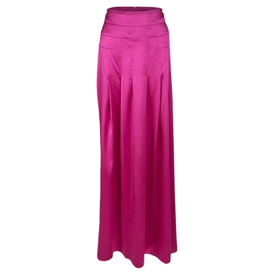 Pre-owned Boss By Hugo Boss Pink Silk Satin Varana Maxi Skirt S