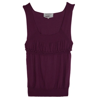 Pre-owned Saint Laurent Sleeveless Knit Top L In Purple