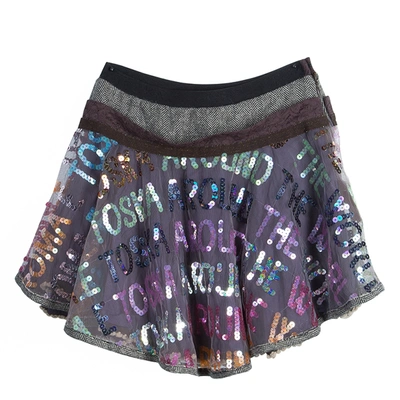 Pre-owned Roma E Tosca Multicolor Sequin Embellished Skirt 10 Yrs