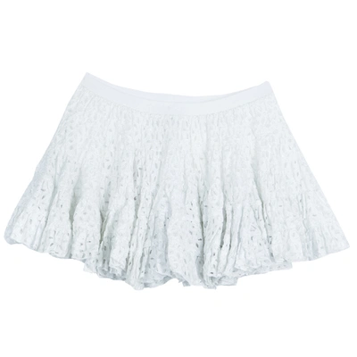 Pre-owned Roma E Tosca White Eyelet Embroidered Tiered Skirt 12 Yrs
