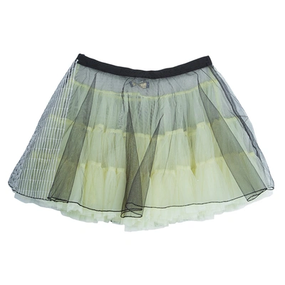 Pre-owned Roma E Tosca Yellow Tulle Overlay Skirt 14 Yrs In Multicolor