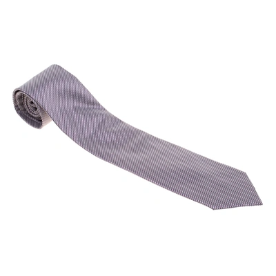 Pre-owned Boss By Hugo Boss Purple And Grey Checkered Silk Tie