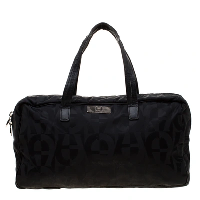 Pre-owned Aigner Black Nylon Satchel