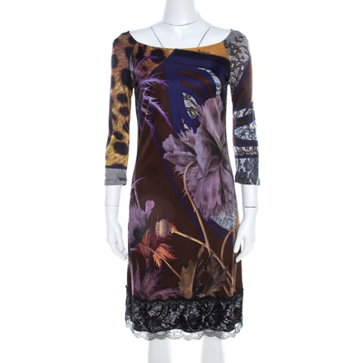 Pre-owned Class By Roberto Cavalli Multicolor Jersey Printed Midi Dress M