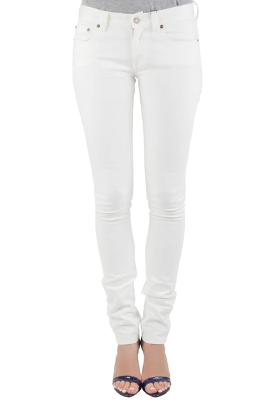 Pre-owned Saint Laurent White Cotton Stretch Denim Skinny Jeans M