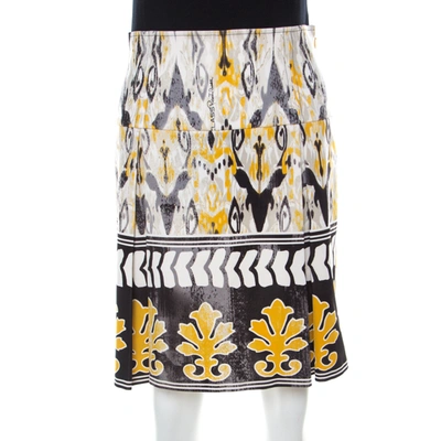 Pre-owned Class By Roberto Cavalli Multicolor Batik Printed Jersey Pleated Skirt M