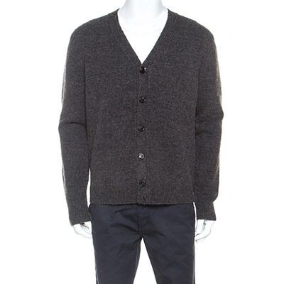 Pre-owned Zadig And Voltaire Charcoal Grey Wool Knit Cardigan M