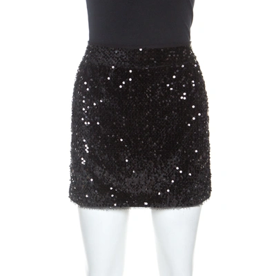Pre-owned Zadig And Voltaire Black Sequined Jasmi Mini Skirt S