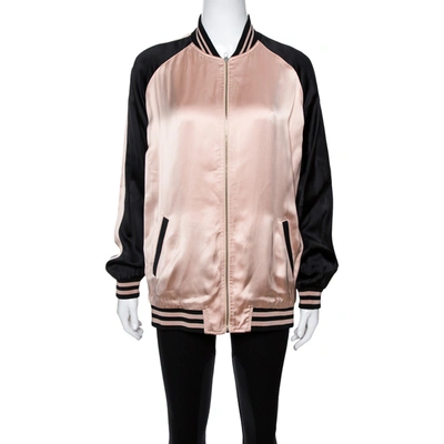 Pre-owned Saint Laurent Champagne Pink Oversized Teddy Baseball Jacket M