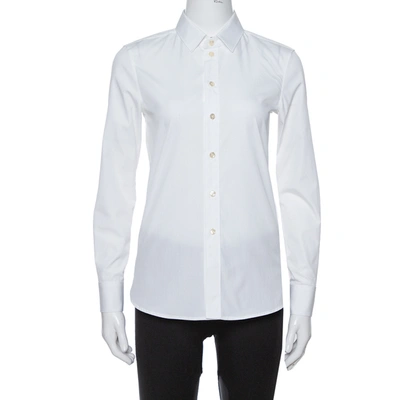 Pre-owned Saint Laurent White Cotton Button Front Shirt S