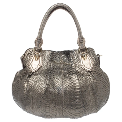 Pre-owned Aigner Metallic Python Hobo