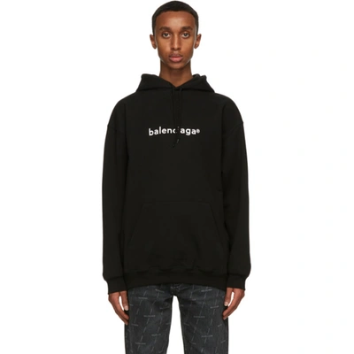 Balenciaga Copyright Logo-print Cotton Hooded Sweatshirt In Black