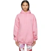 BALENCIAGA PINK MEDIUM FIT VINTAGE LOGO HOODIE