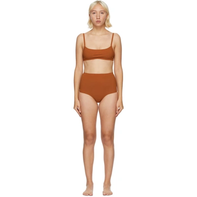 Lido Nylon Bikini Swimsuit In Brown