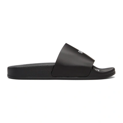 Off-white Black Arrows Print Rubber Slides In Black - White