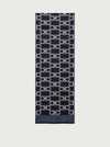 Ferragamo Gancini Pattern Knitted Scarf In Blue