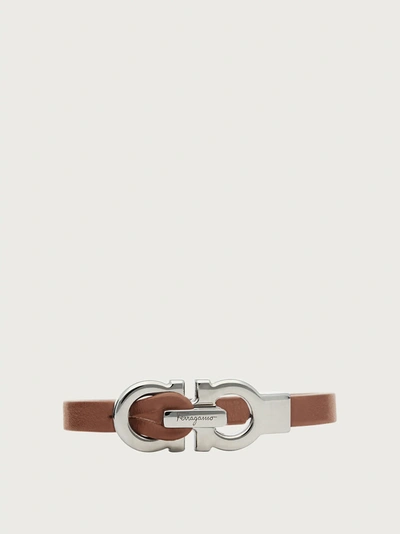 Ferragamo Gancini Bracelet - Size 17 In Brown