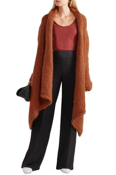 The Row Kaylin Oversized Asymmetric Cashmere Cardigan In Orange