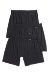 2(x)ist Men's 3-pack Pima Cotton Boxer Briefs In Black
