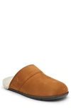 Vionic Alfons Faux Fur Slipper In Toffee Suede