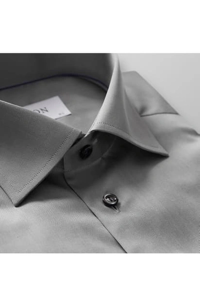 Eton Slim Fit Twill Dress Shirt In Mid Grey