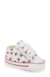 Converse Babies' Chuck Taylor All Star Cribster Canvas Crib Shoe In White/ Garnet/ Garnet