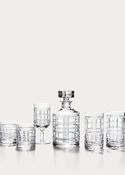 Ralph Lauren Hudson Plaid Beverage Glass In Clear