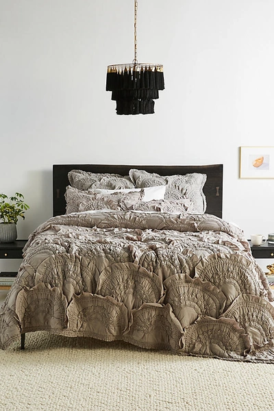 Anthropologie Rivulets Quilt By  In Grey Size Kg Top/bed