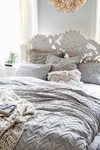 Anthropologie Textured Chevron Duvet Cover By  In Grey Size Tw Top/bed