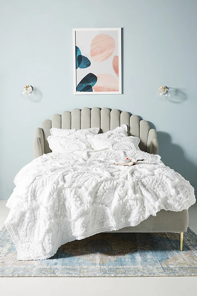 Anthropologie Rivulets Quilt By  In White Size Q Top/bed