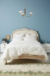 Anthropologie Washed Percale Adina Duvet Cover By  In White Size Full