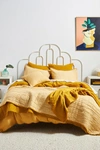 Anthropologie Reversible Airy Gauze Quilt By  In Yellow Size Tw Top/bed