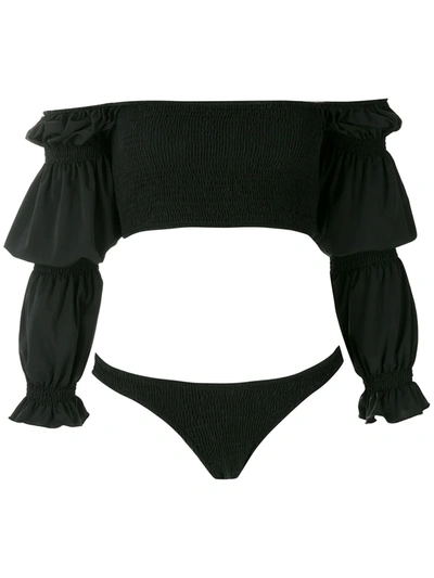 Esc Gaya Long Sleeves Bikini Set In Black