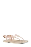 Valentino Garavani Woman Thong Sandal Light Pink Size 6 Rubber In Rose Quartz-light Ivory