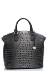 Brahmin Large Duxbury Tiger Stripe Croc Embossed Leather Satchel In Nightfall Ombre Melbourne