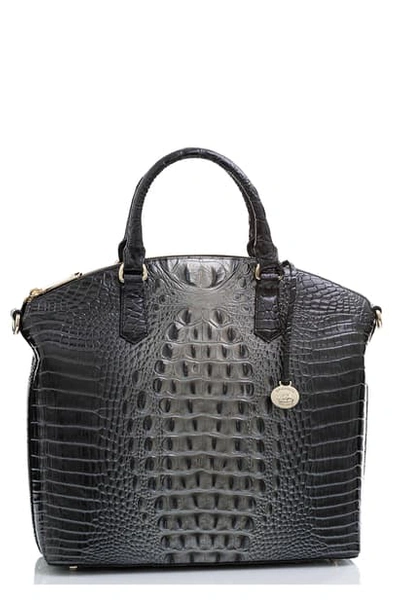 Brahmin Large Duxbury Tiger Stripe Croc Embossed Leather Satchel In Nightfall Ombre Melbourne